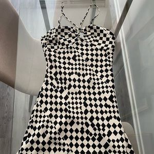 Black and white checkered dress